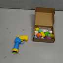 BaiKevin Low Noise Interactive Cat Ball Launcher Gun, 1 Noise-Reduced Launcher (New Upgraded), 20 Pcs Colorful Silent Plush Pom Pom Balls (1.2 inches), with 4 Pcs Cat Spring Toy