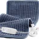 Heating Pad for Back Pain Relief, Extra Large 33 x 17, Portable Heating Pad for Shoulder, Neck, Cramp, Menstrual Pain, with Upgraded 6 Timer & 6 Temperature Controller (Gray)