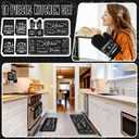 Fourluoo 10 Pcs Farmhouse Kitchen Decor and Accessories Set 4 Kitchen Towels 2 Pot Holders 2 Oven Mitts 2 Rugs for Cooking Baking Mom Housewarming Gifts(Black,Classic Style)