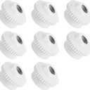 BlueStars Pool Jet Nozzles SP1419D Directional Flow Hydrostream Return Jet Compatible with Adjustable 3/4" Opening Rotating Eyeball and 1-1/2 Inch MIP Thread - PACK OF 8 White