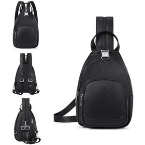 CLUCI Leather Sling Backpack for Women - Small Convertible Crossbody Bag for Travel