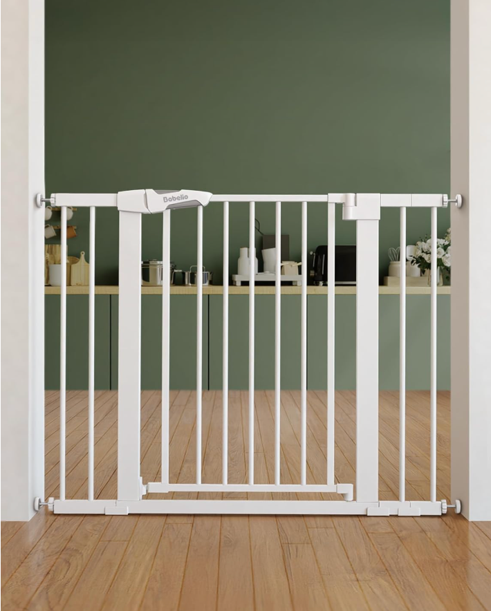 Babelio 26-40" Pressure Mounted Baby Gate for Stairs, PressGuard Dog Gate