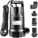 WASSERMANN 1/3HP Submersible Water Pump-Oil Free Design with 10 FT Power Cord,2900GPH Thermoplastic Utility Portable Transfer Pump Clean Water Removal Drain Pump for Swimming Pool Garden Basement