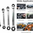 E-Torx Double Box Ratcheting Wrench Set, 4 Sets 72-Tooth Dual Head E6 E8 E10 E12 E14 E18 E20 and E24 Professional Automotive & Mechanical Repair (Ratcheting)
