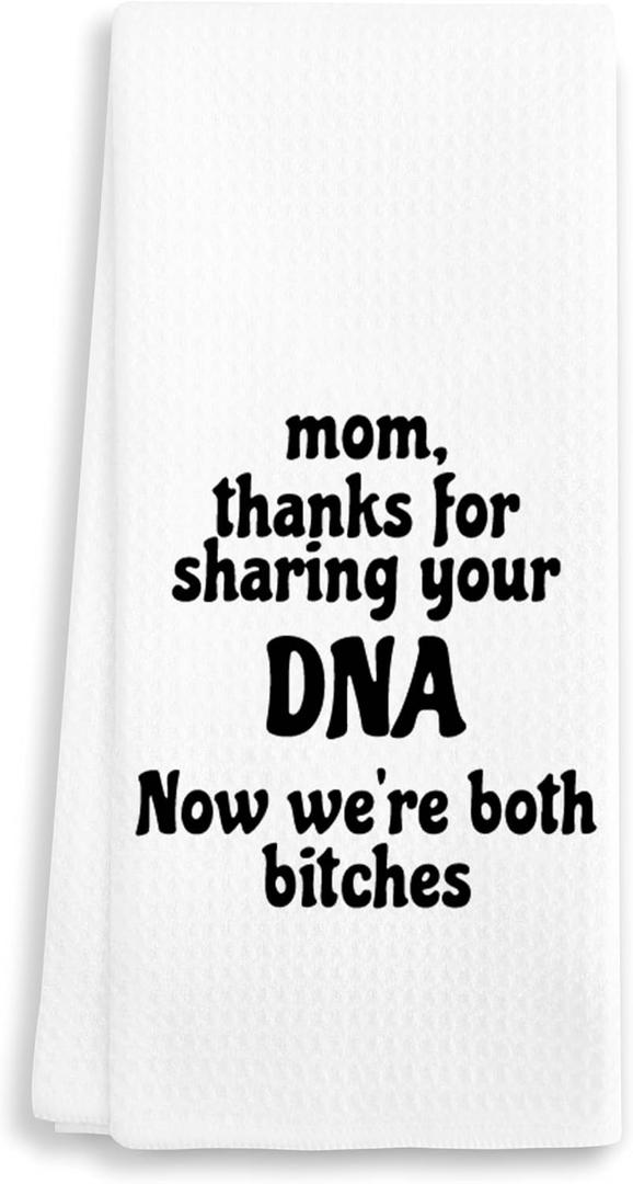 2 x Thanks for Sharing Your DNA - Funny Decorative Kitchen Towel 16"x24" – Hand Towel for Mom’s Bathroom, Gifts for Mother's Day, Birthday, Christmas, etc.(006)
