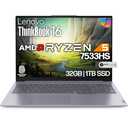 Lenovo ThinkBook 16 G7 Business Laptop, 16” FHD+, AMD Ryzen 5 7533HS, 32GB DDR5, 1TB NVMe, WiFi 6 + BT, RJ-45, HDMI, Fingerprint Reader, HD Webcam, Win 11 Pro