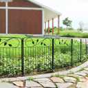 FOREHOGAR Decorative Black Garden Fencing 24in(H) X16ft(L) 8 Panels Metal Wire Edging Patio Landscape Flower Border Garden Fence for Dogs Animal Barrier for Outdoor