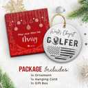 6 x Golf Christmas Ornament 2025 - Ceramic Golf Ball Ornament for Tree Decoration, Christmas Sport Gifts, Golfing Gifts for Men, Dad, Boss, Him, Golfer Club - Worlds Okayest Golfer Ornament