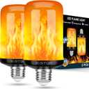 Y- STOP Upgraded LED Flame Light Bulbs, 4 Modes Flickering Light Bulb Outdoor with Upside Down Effect, E26 Base Flame Bulb for Christmas Decorations Outdoor, Halloween Lights, Party Decor (2 Pack)