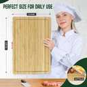 20x15 Inch Bamboo Cutting Board for Kitchen - Large Wooden Chopping Board with Juice Groove & Handle, Multipurpose Butcher Block for Meat/Vegetables, Reversible Wood Charcuterie Cheese Serving Board