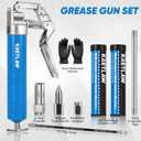 KRETLAW Mini Grease Gun (3000PSI) with Double 3oz Cartridge Grease and 12'' Flex Hose, Reinforced Coupler for Automotive,Marine