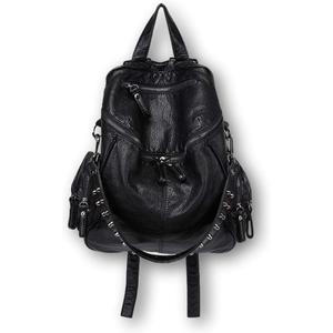 Ro Rox Calamity Womens PU Punk Gothic Uni Studded Backpack - Black, Large