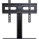 PERLESMITH Universal Swivel TV Stand-Table Top TV Stand for 32-65 inch TV-Height Adjustable TV Base with Heavy-Duty Tempered Glass Base, VESA 400x400mm up to 88lbs, PSTVS17