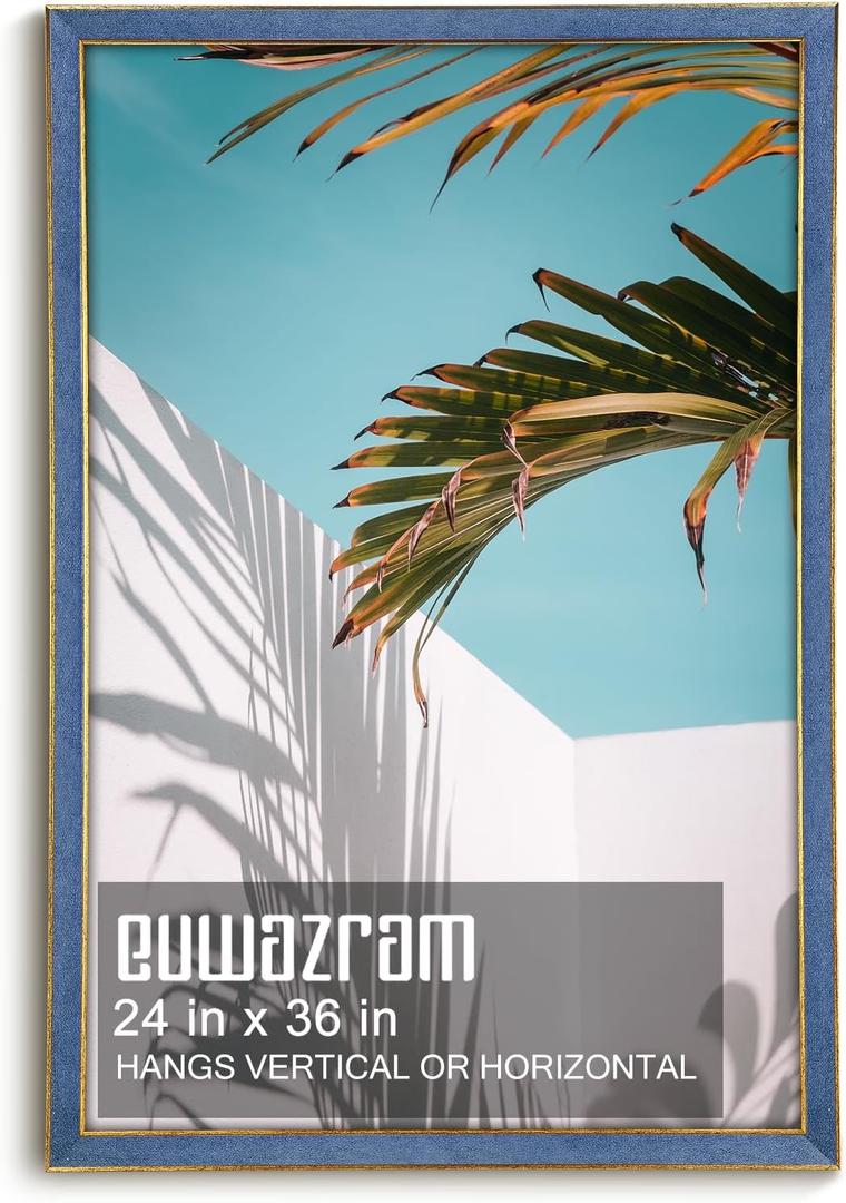 Suede 24x36 Frame - Single Frame, Christmas Elegant Sky Blue 24 x 36 Poster Frame, 24x36 Picture Frame for Artwork Puzzles Photos and Movie Posters