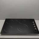 Hobsir 30 Inch Electric Cooktop, Knob Control Built-in Electric Stove with 4 Burners, 30 in Ceramic Stove Top Burner, Cooktop with Glass Protection Metal Frame, 220-240v 6700W, Hard Wired(No Plug)