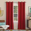Sun Zero Easton Energy Saving Blackout Grommet Curtain Panel, 40" x 84", Red