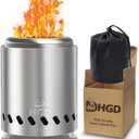 HGD Tabletop Fire Pit, Smokeless Firepit Outdoor, Mini Fire Pit for with Carry Bag for Camping Backyard Patio Garden Picnic, Silver
