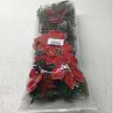 Hotop 6 Pcs Christmas Artificial Poinsettias Florals 19.6 Inch Large Christmas Poinsettia Decorations Red Green Christmas Flower Picks Stem for Christmas Tree Ornament Wreath DIY Xmas Party Decor