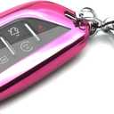 Fit for Cadillac Key Fob Cover for CT4 CT5 XT4 Lyriq CELESTIQ Escalade Escalade ESV Key Fob Cover Case Shell TPU Remote Holder Protector Keyless Entry Sleeve Accessories, with Key Chain, Pink