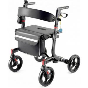 Rollator Walker for Seniors with Seat, 8" All Terrain Wheels, 350 LBS