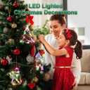 Christmas Window Lights Decorations, 3PCS Christmas Hanging Lights Santa Claus Snowman Christmas Tree Battery Operated Indoor Lights with Suction Cup for Fireplace New Year Window Decorations