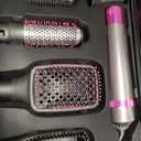 5 in 1 Hair Dryer Brush, Negative Ion Electric Hot Air Blow Dryer Brush Comb (black-red)