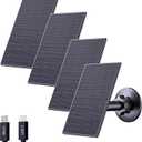 Zivif Solar Panel for Security Camera, 2W USB Solar Panel, Solar Charger Compatible for Rechargeable Battery Security Camera, USB C Solar Outdoor Camera with 360 Adjustable Mount, Black (4 Pack)