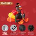 Joiedomi 6 FT Thanksgiving Inflatable Turkey Decorations, LED Light Up Turkey with Pilgrim Hat, Blow Up Decor for Thanksgiving Outdoor Decorations, Halloween Inflatable for Yard Garden