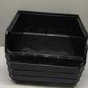 Plastic Containers for Organizing and Storage Bins for Closet, Kitchen, Office, Garage or Pantry Organization, Stackable Bins, Extra Large (14.8" x 16.5" x 7"), 4-Pack, Black