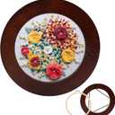 XEmbro 8 Inch Wood Embroidery Hoop Frame for Hanging Sewing Ornaments, Decorative Round Embroidery Frame for Display Finished Embroidery & Cross Stitch Arts
