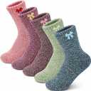 5 Pairs Winter Wool Socks Thick Soft for Women, Vintage Winter Warm Women's Boot Sock Gifts (Vibrant Color)