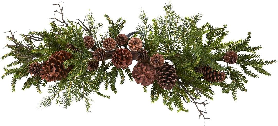 Nearly Natural 30in. Pine & Pinecone Swag