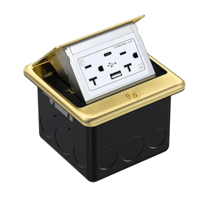 WEBANG Pop Up Floor Outlet Box with 20 Amp Tamper-Resistant Type A & Type C USB 5V/5.0A Recepatacle Outlet, Corrosive Resistant Hardware, ETL Listed, Gold