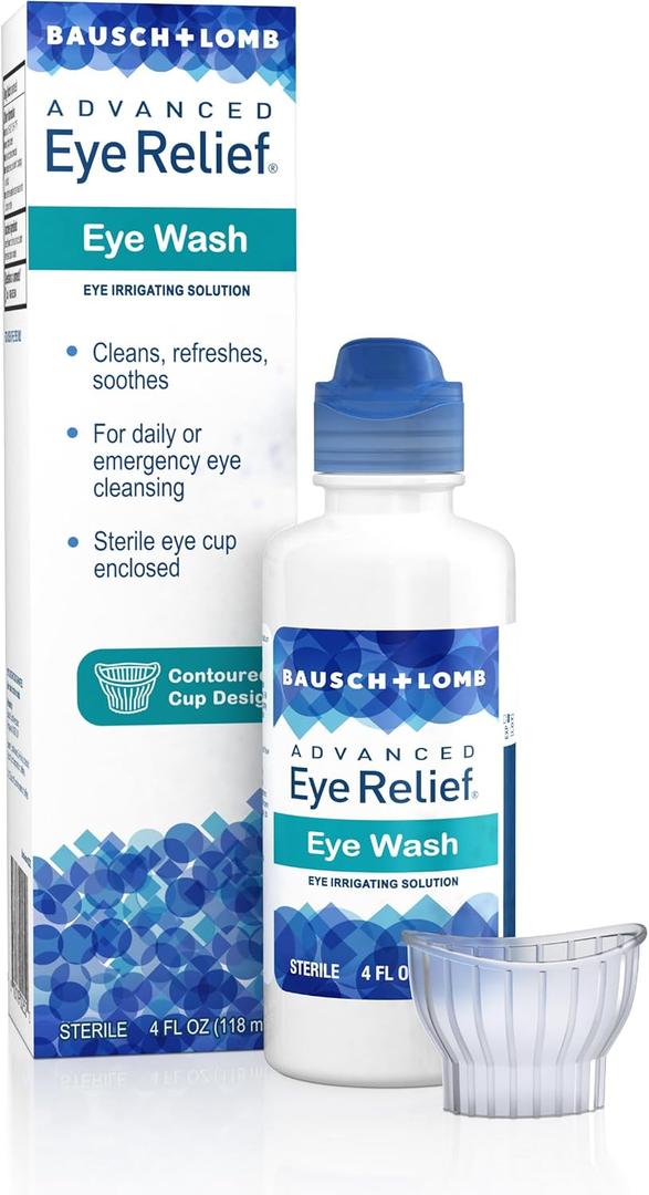 Advanced Eye Relief Eye Wash from Bausch & Lomb, Eye Irrigating Solution, 4 Fl Oz (118 mL) (4 Fl Oz (Pack of 6))