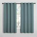 NICETOWN Modern Blackout Curtains Noise Reducing, Thermal Insulated and Privacy Room Darkening Drape Panels for Boy's Guest Room Door Small Short Window (Greyish Blue, 2 Panels, W55 x L68 -Inch)