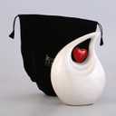 Large White Teardrop Urn with Red Heart for Human Ashes Male - Urns for Adult Men and Women - Cremation Urns for Ash, Funeral/Burial Urns, Decorative and Keepsake ERN/Earns 2.5 LTR Volume