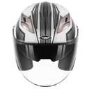 YEMA Open Face Motorcycle Helmet, DOT Approved 3/4 Moped Helmets with Dual Visor Quick Release Buckle for Adults - Scooter/Street Bike (ST-Black, Large)