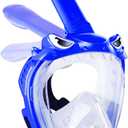 Full Face Snorkel Mask for Kids with 180 Panoramic View, Snorkeling Set Featuring Anti-Leak and Anti-Fog Foldable Dry Top Design for Safe Underwater Adventures Snorkeling Gear for Kids