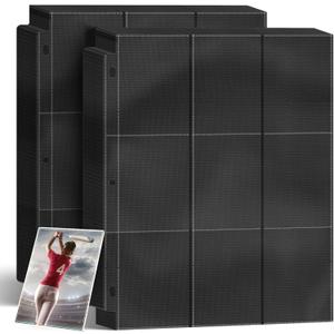Trading Card Binder Sleeves, Baseball Holder Fit for Standard Size Sport Cards, 3 Ring Binder (Black) (100PCS)