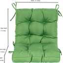 QILLOWAY Outdoor Chair Cushion for Patio Furniture, Waterproof Patio Cushions Set of 4 with Ties, Fade Resistant Replacement Pads for Outdoor Rocking Chairs,Green