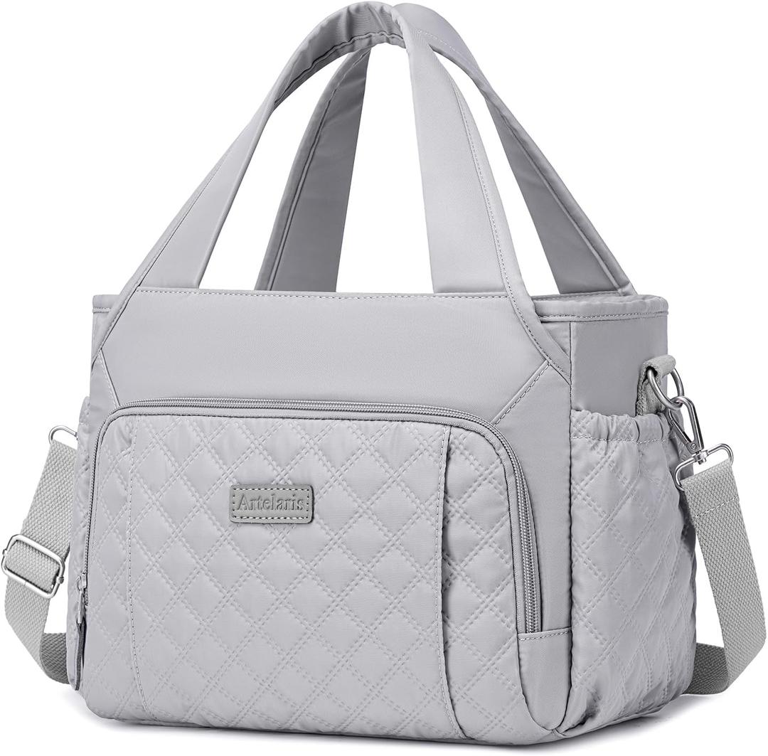 Artelaris Insulated Lunch Bag for Women,Leak-Proof Cooler Lunch Box, Cooling Tote for Adult,with 7 Pockets,Adjustable Strap(15 Liters) (gris)
