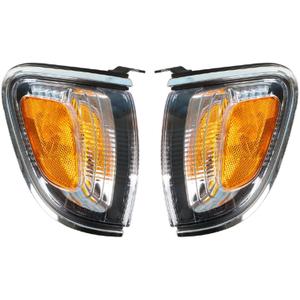 labwork Replacement for Tacoma 2001-2004 Parking/Side Marker Light Assembly Pair Driver and Passenger Marker Lights with Silver Trim Compatible TO2521162 TO2520162