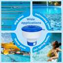 Pool Chlorine Floater for Pools Fits 3" Tablets,7" Diameter Chlorine Tablet Floater with Adjustable Flow Vents Balanced Chemical Dispenser for hot tub/SpaCollapsible