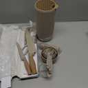 Knife Set, Wiztoynia 6-Piece Khaki Kitchen Knife Set for Home, Anti-Rust Non-stick Stainless Steel Sharp Chef Knife Sets with Universal Knife Block for Kitchen, Ergonomical Design (Khaki)