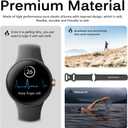 2 x Miimall Compatible for Google Pixel Watch 2 Band Silicone, Google Pixel Watch Band, Flexible Quick Fit Strap Breathable Lightweight Replacement Band Strap for Pixel Watch2/1(Black-Large)