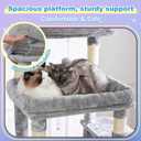 Hey-brother Cat Tree Tower, Scratching Posts with Extra Large Platform and Basket, Specious Condo, 2 Cozy Hammocks, Scratch Board for Indoor Adult Cats, Maine Coon 71.7 inches, Light Gray MPJ080W