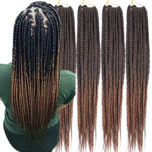 6 Packs/Lot (14/18/24/30) inch 1cm 20 Strands/Pack Thin 3X Box Braid Crochet Hair Extensionin Diameter 3X Synthetic Braid Hair Extensions Crochet Braids Hair Color (30Inch T1B/30)