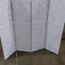 Roundhill Furniture Giyano 4 Panel Screen Room Divider, White