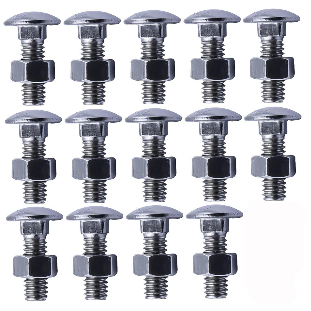 28 Pcs Stainless Bumper Bolts & Nuts Compatible with Chevrolet Chevy II El Camino Malibu Chevelle 1964-1972 (Rear Front Bumper Bolt kit Replace 4A00080-A),14 Bolts & 14 Nuts