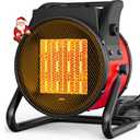 Outdoor Heaters for Patio, 1500W Outdoor Space Heater with 3S PTC Fast Heating, 3-Mode Electric Patio Heater for Greenhouse, Garage, Deck & Patio, Overheat Protection Red